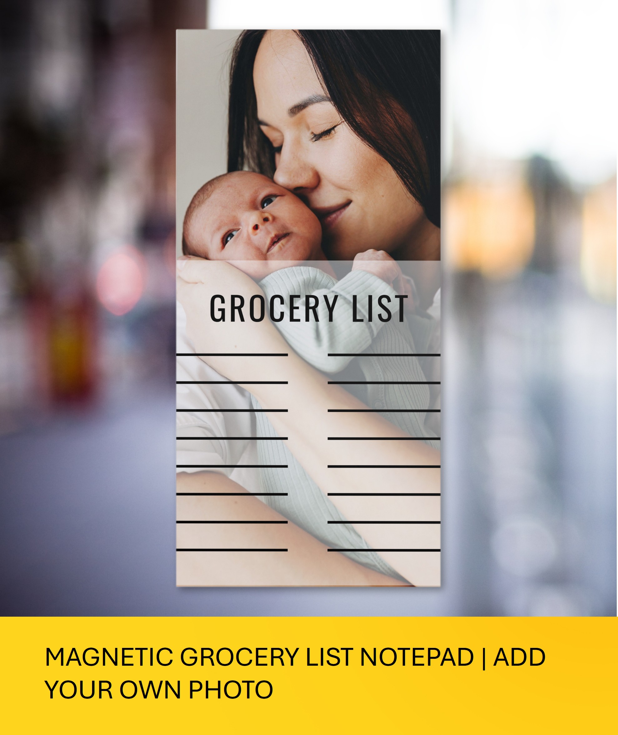 MAGNETIC GROCERY LIST NOTEPAD | ADD YOUR OWN PHOTO
